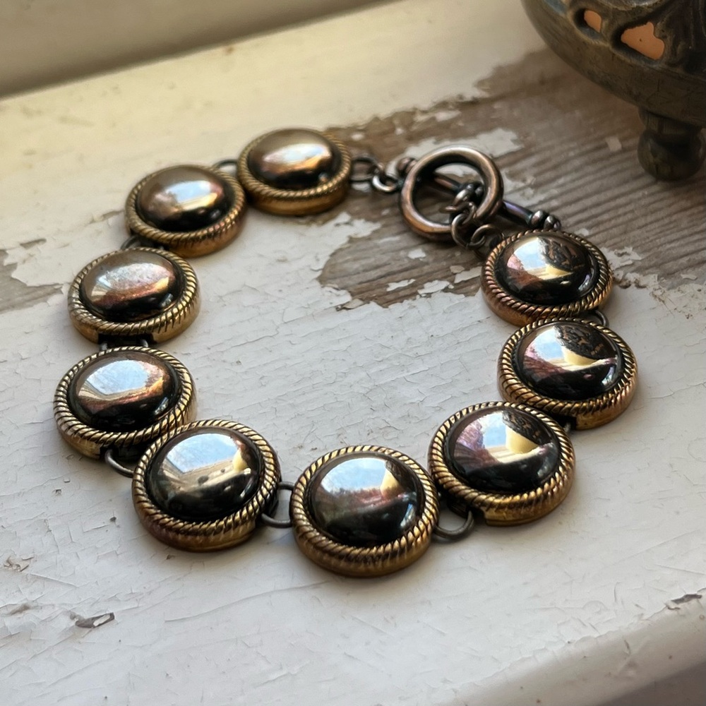 Vintage Hematite New Moon Bracelet